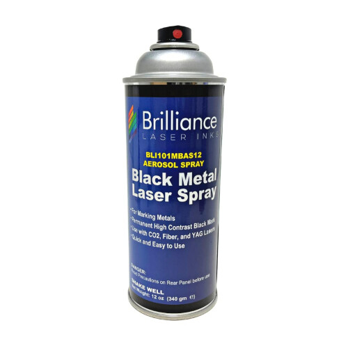 Brilliance Laser Inks 12 Oz Laser Marking Spray - Black  Permanent Hig