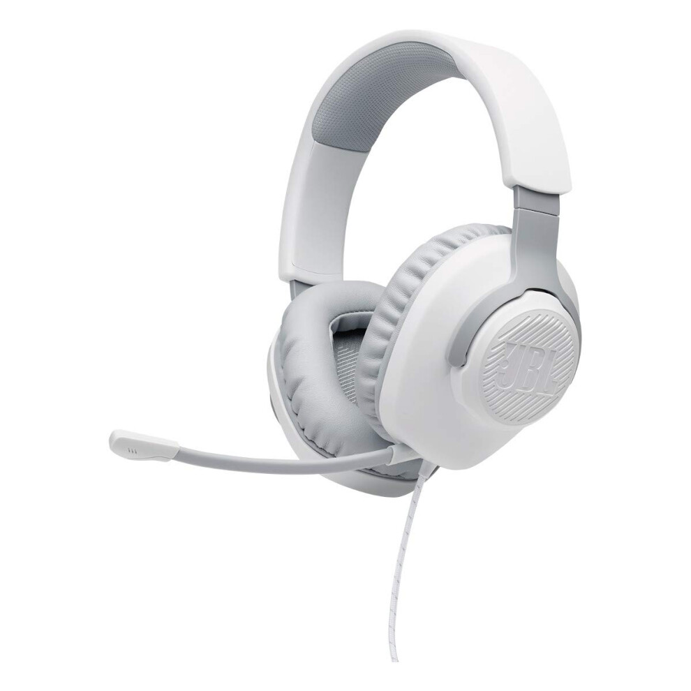 JBL Quantum 100 - Wired Over-Ear Gaming Headphones - White  Large