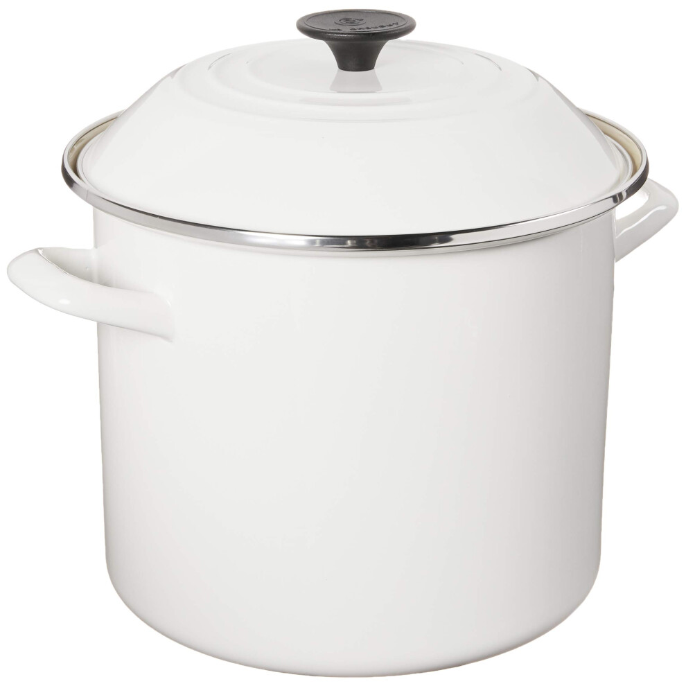 Le Creuset Enamel On Steel Stockpot  10 qt.  White