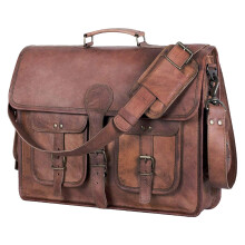 KPL 18 INCH Leather Briefcase Laptop Messenger bag best computer satch