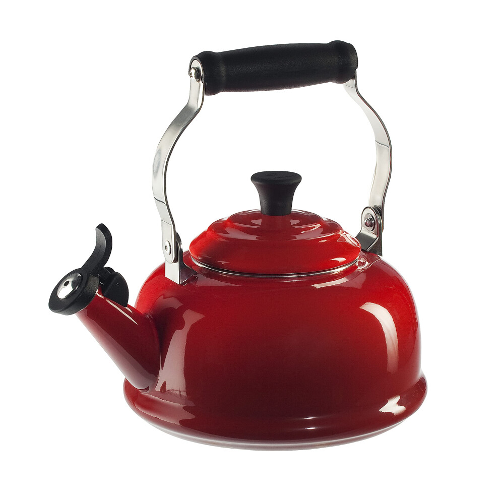 Le Creuset Enamel On Steel Whistling Tea Kettle  1.7 qt.  Cerise