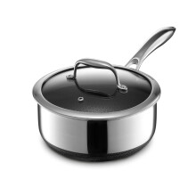 HexClad Hybrid Nonstick 3-Quart Saucepan with Tempered Glass Lid Stay