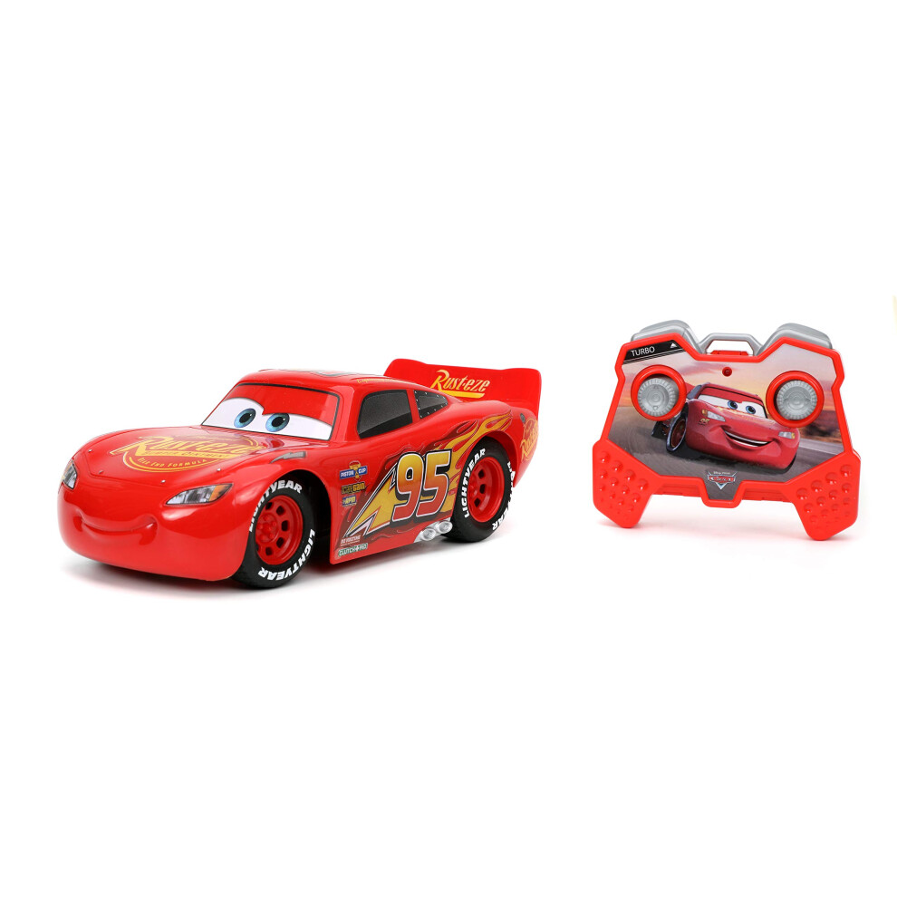 Jada Toys Pixar Cars 1:24 Lightning McQueen RC Remote Control Car 2.4