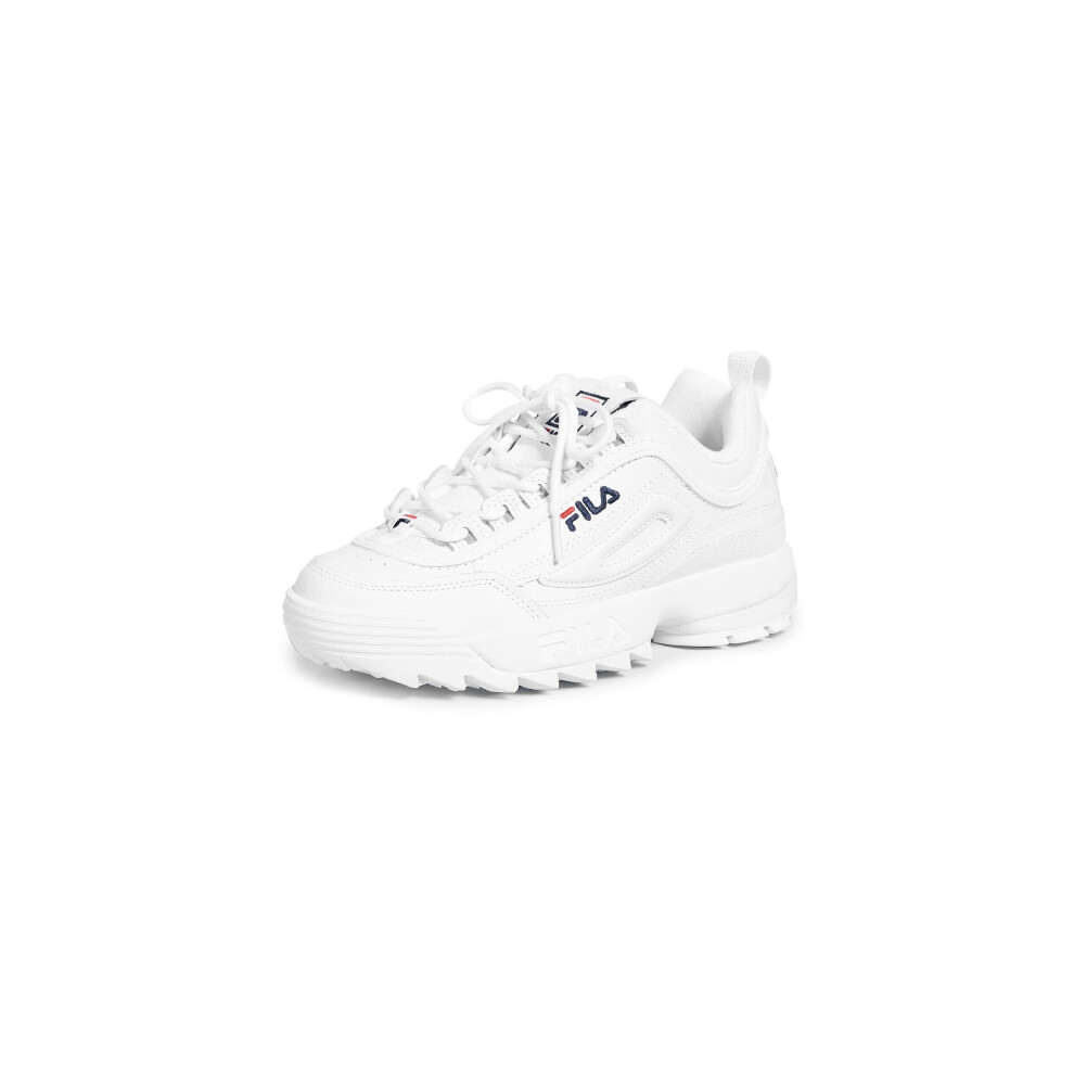 Fila Women's Disruptor II Premium Comfortable Sneakers  White/Navy/Red