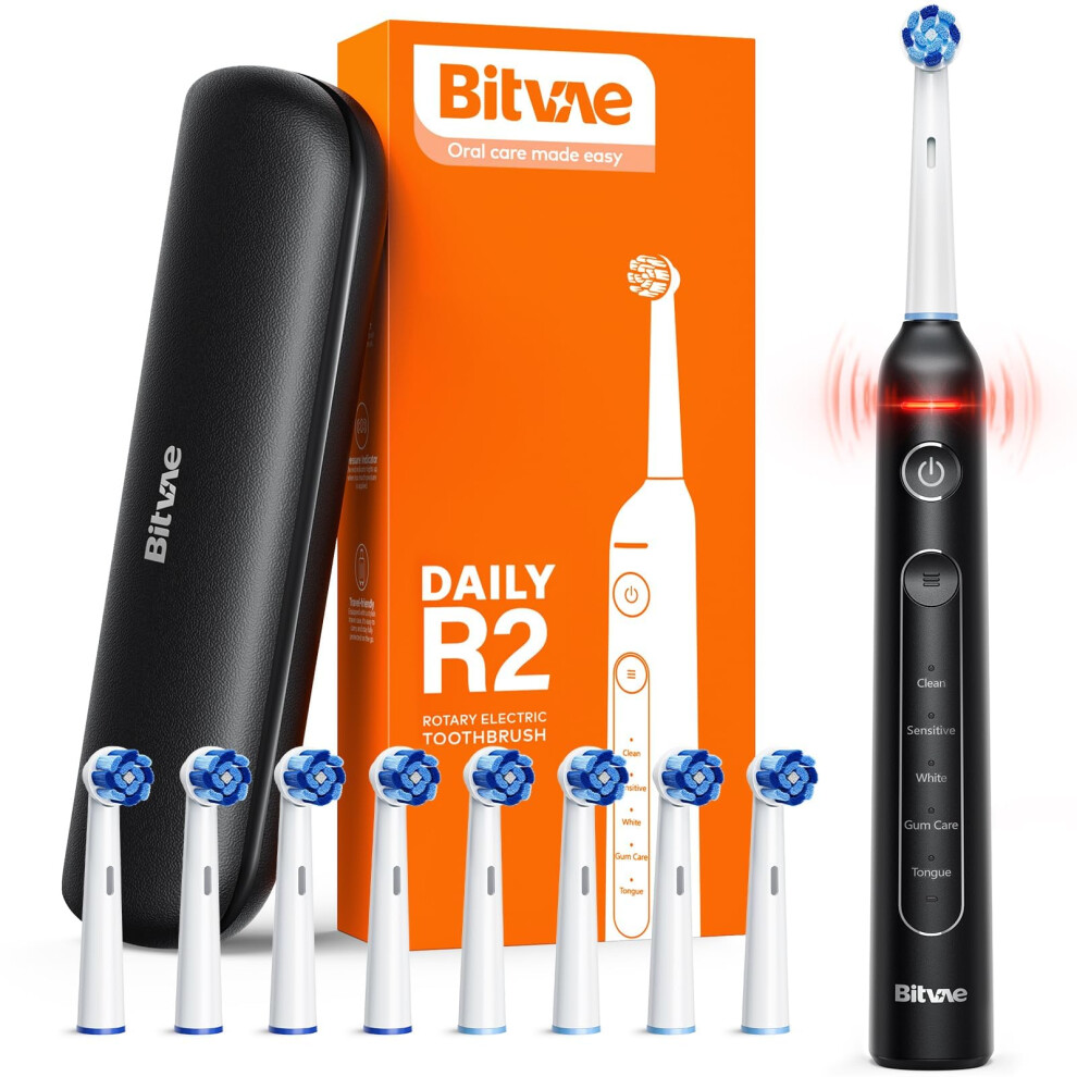 Bitvae R2 Rotating Electric Toothbrush for Adults with 8 Brush Heads