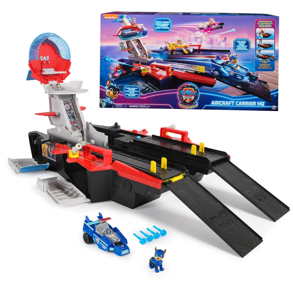 Paw Patrol: The Mighty Movie  Aircraft Carrier HQ  with Chase Action F