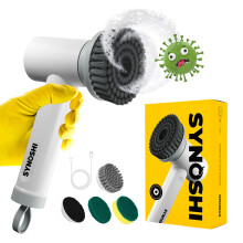 SYNOSHI Electric Spin Scrubber Power Cleaning Brush with 3 Heads Cor