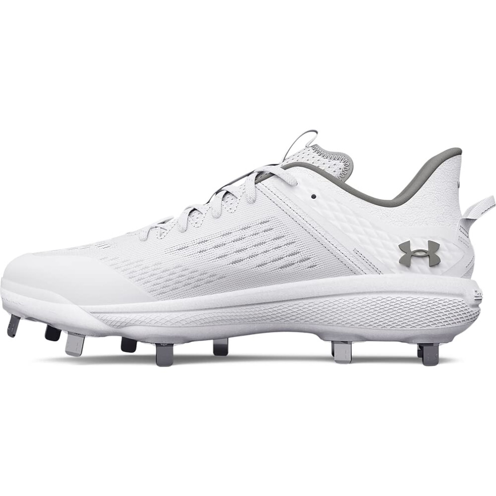 Under Armour Men's Yard Low MT Baseball Cleat  (100) White/White/Metal