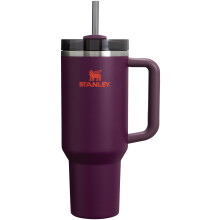 Gobelet Isotherme Stanley Quencher H2.0 en Acier Inoxydable avec Couvercle et Paille, 40 oz, Prune