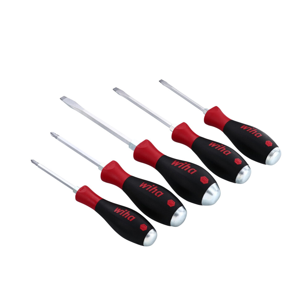 Wiha 53090 Screwdriver Set  Slotted and Phillips  Extra Heavy Duty  5