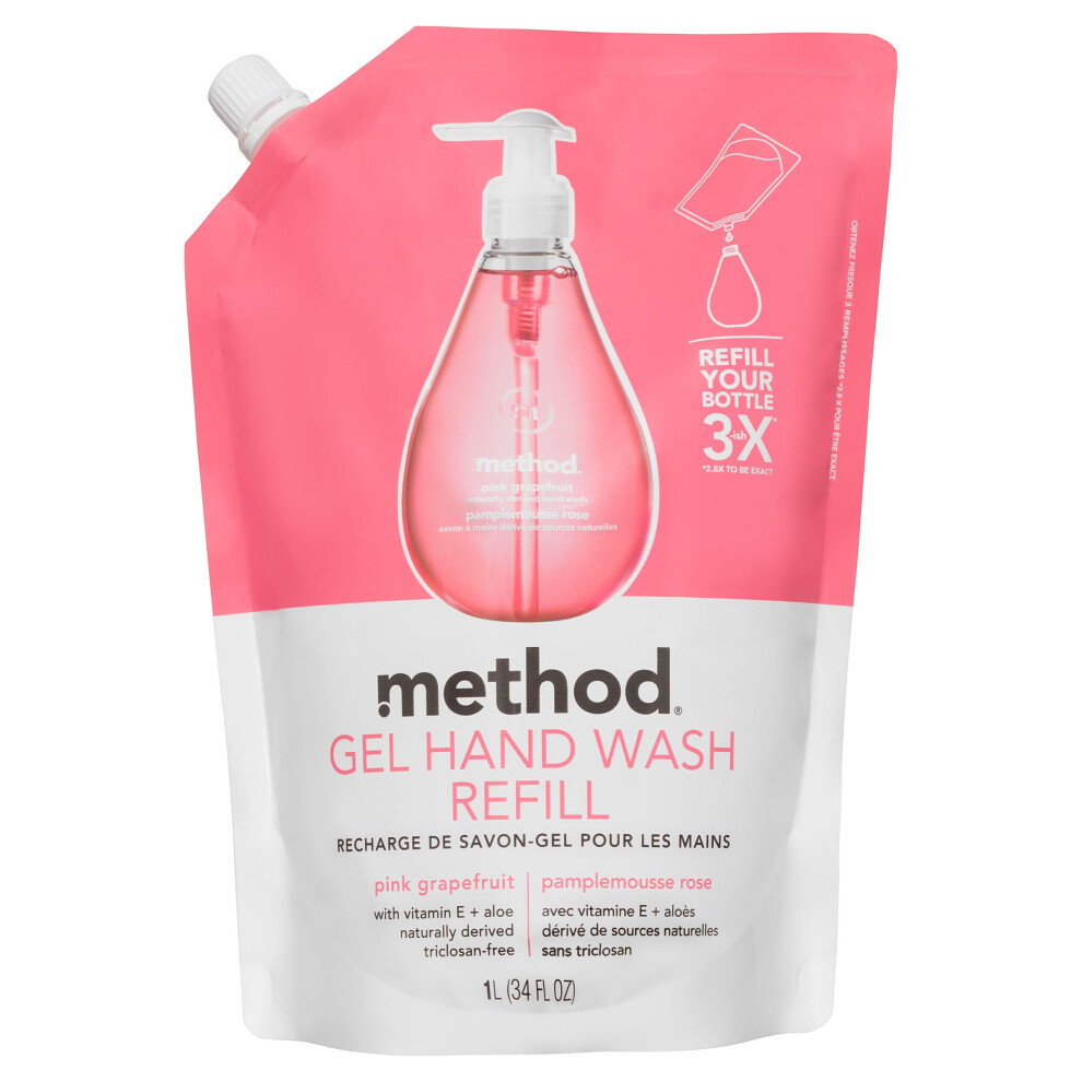 Method Hand Wash Refill  Pink Grapefruit  34 Fl. Oz (Pack of 1)