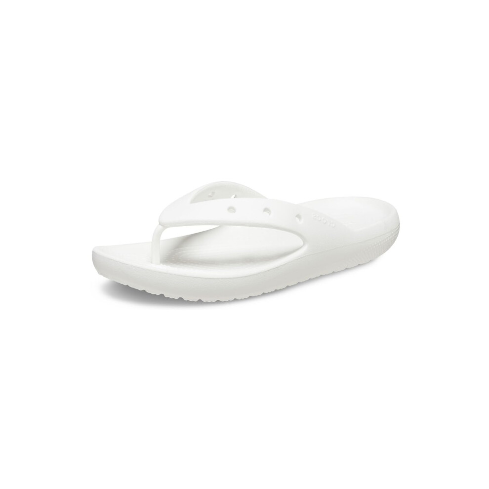 Crocs Unisex Classic Flip Flops 2.0  Sandals for Women and Men  White