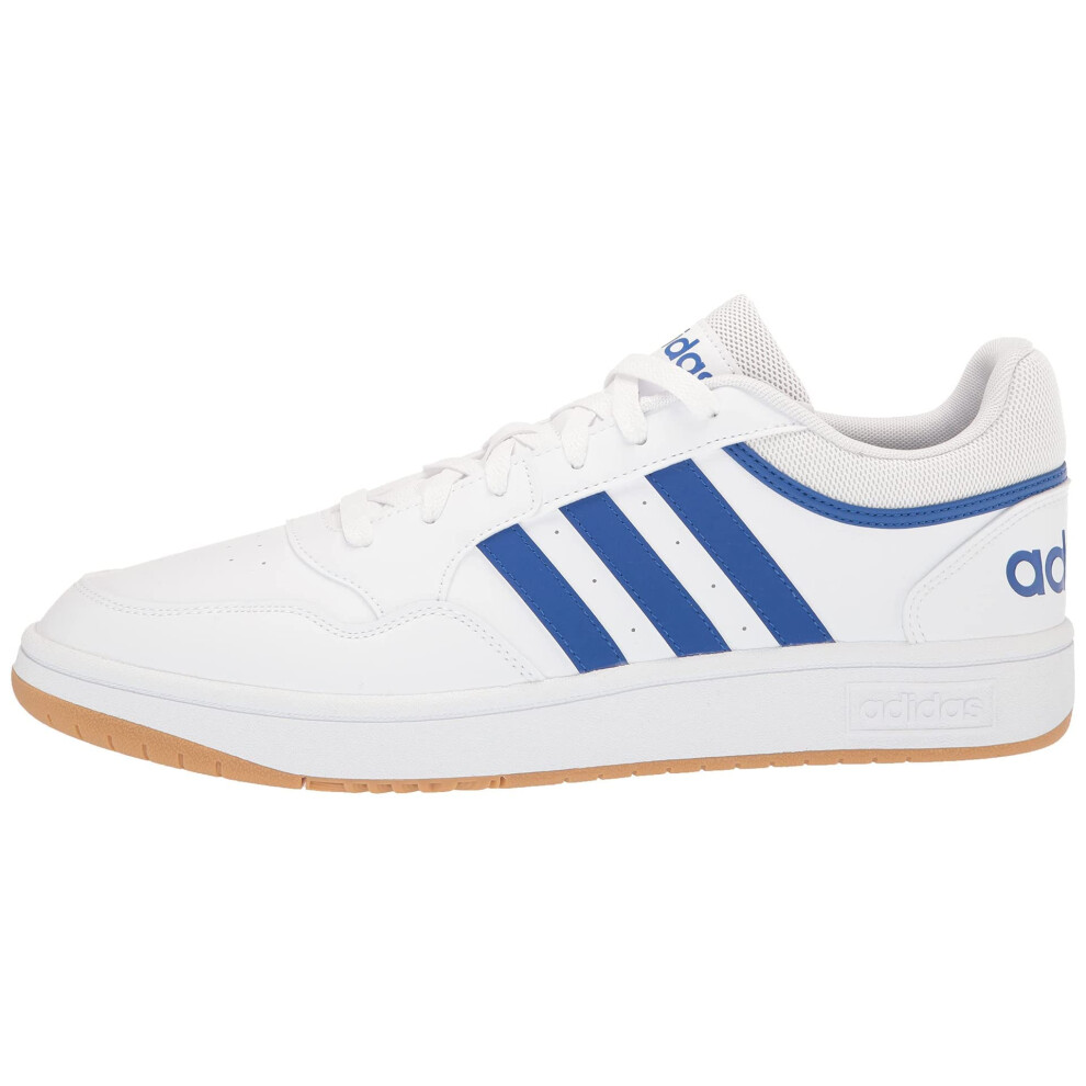 adidas Men's Hoops 3.0 Basketball Shoe  White/Team Royal Blue/Gum  10