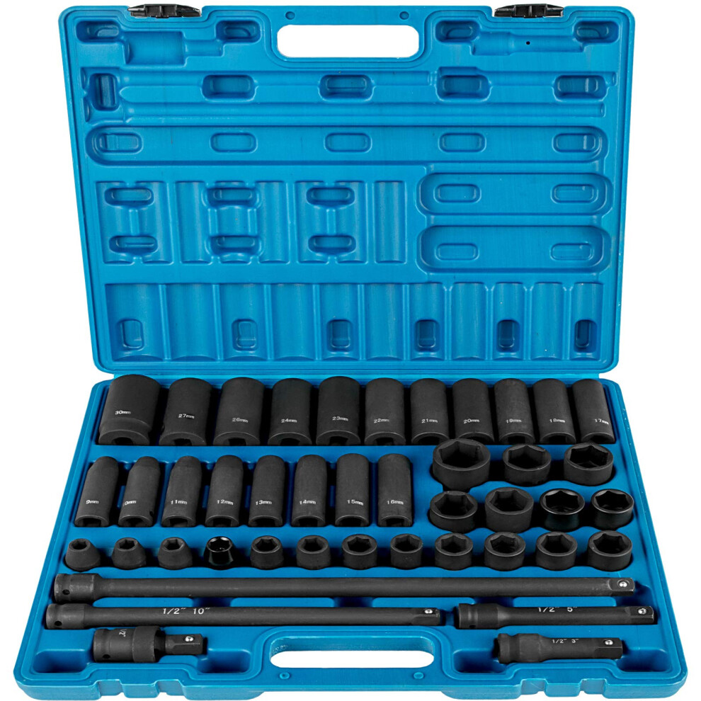 VEVOR Impact Socket Set 1/2 Inches 43 Piece Impact Sockets  Standard S