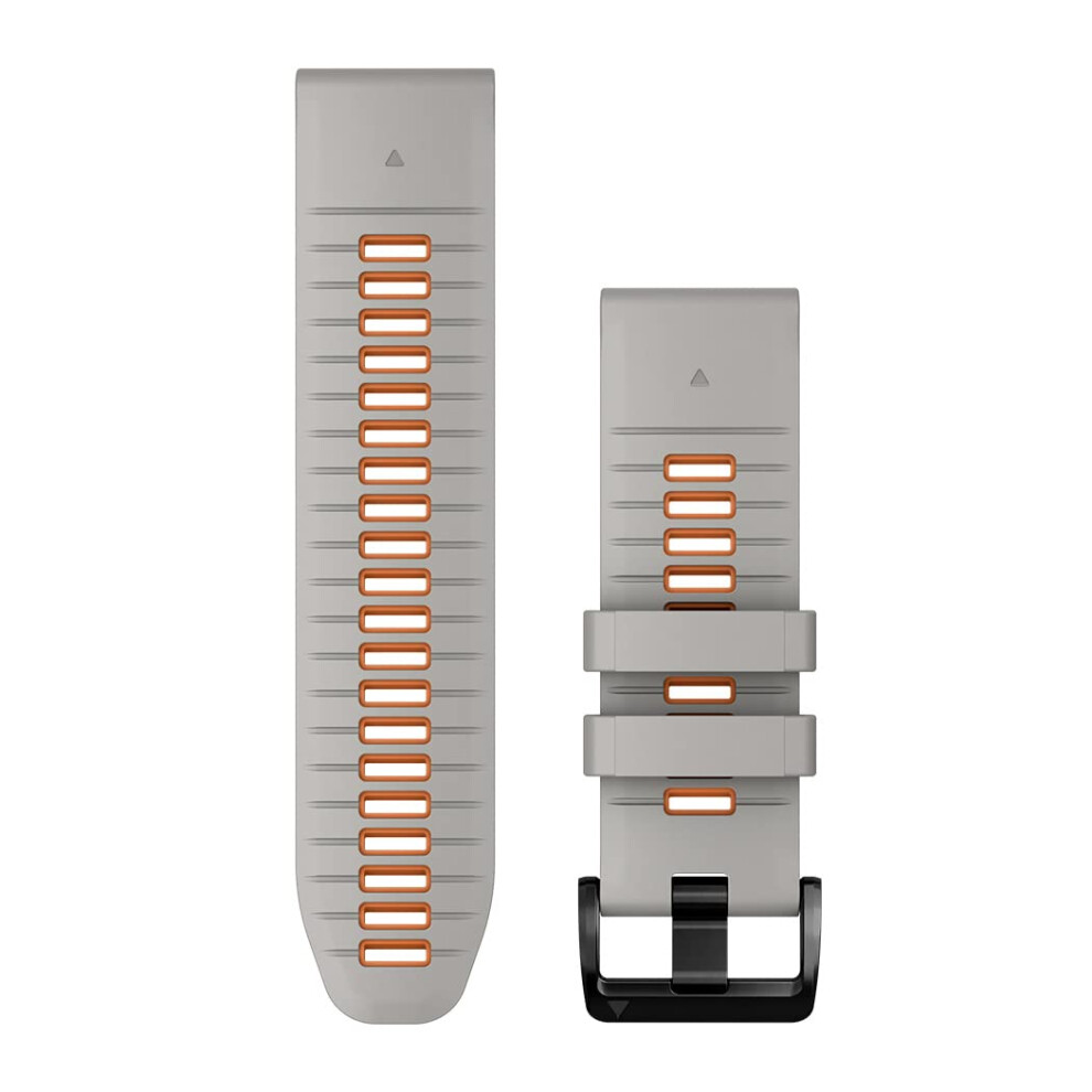 Garmin QuickFit 26 mm Watch Band - Fog Gray/Ember Orange Silicone Band