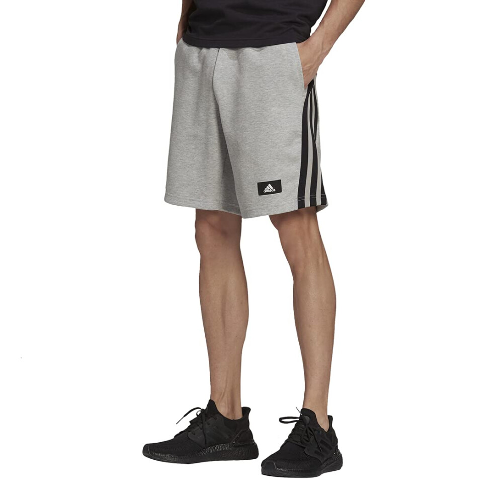 adidas Men's Sportswear Future Icons Three Stripes Short  Medium Grey