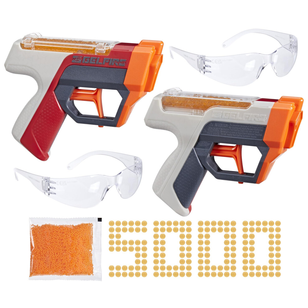 NERF Pro Gelfire Dual Wield Pack  2 Blasters  No-Prime Firing  5000 Ge