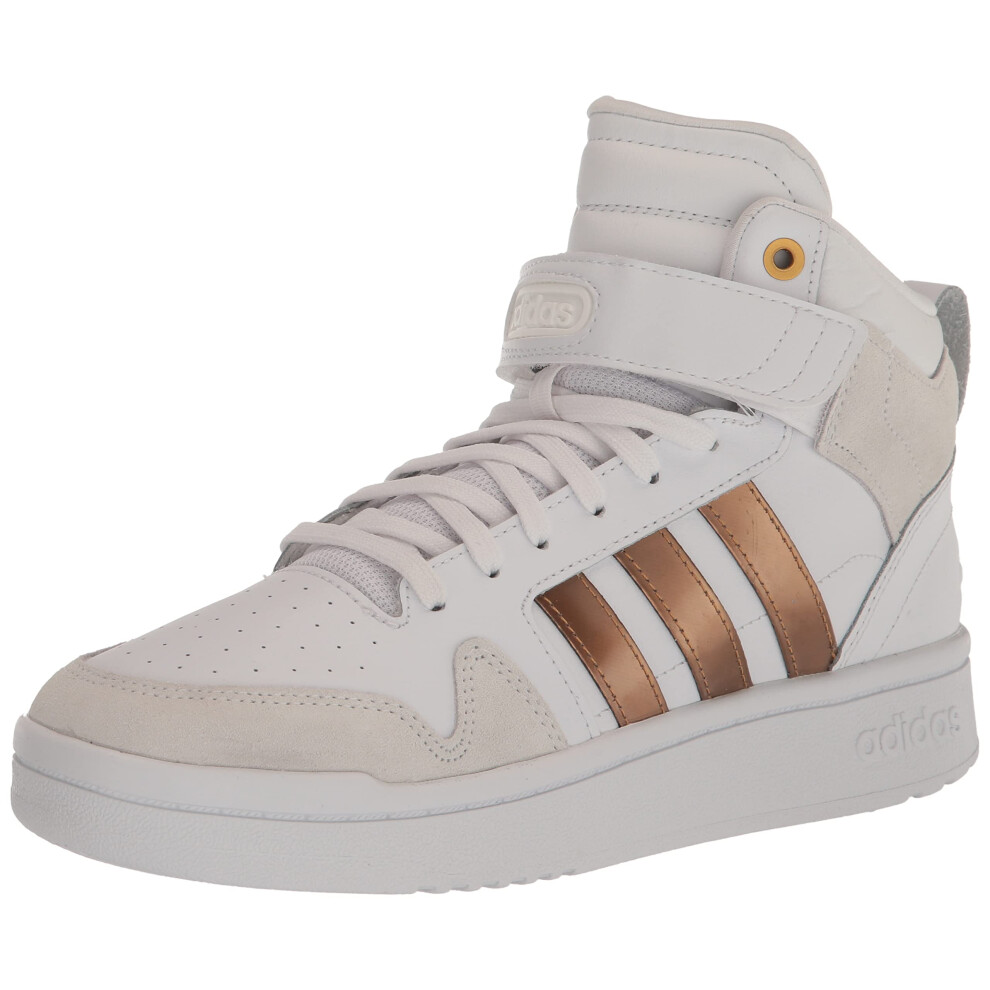 adidas Women's Postmove Mid Sneaker  White/White/Matte Gold  10