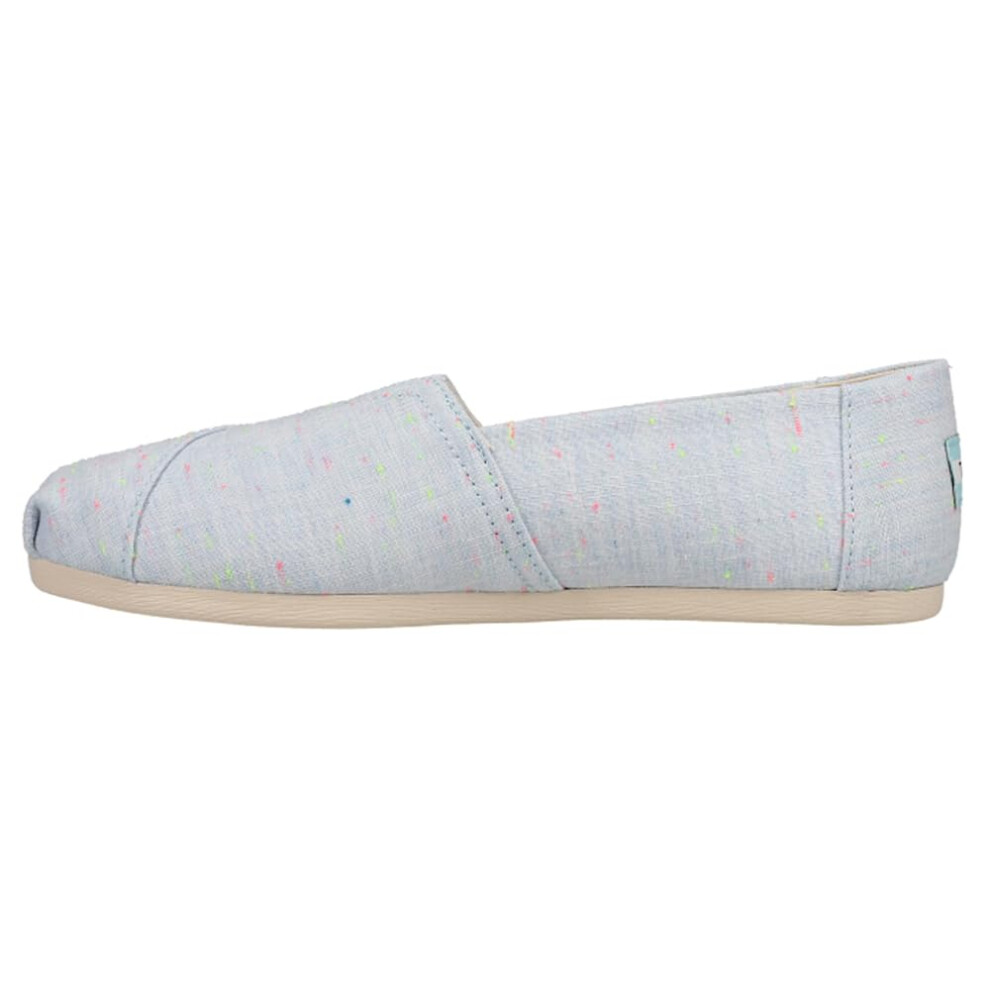 TOMS Womens Alpargata Canvas Slip On Flats Casual - Blue - Size 7 B