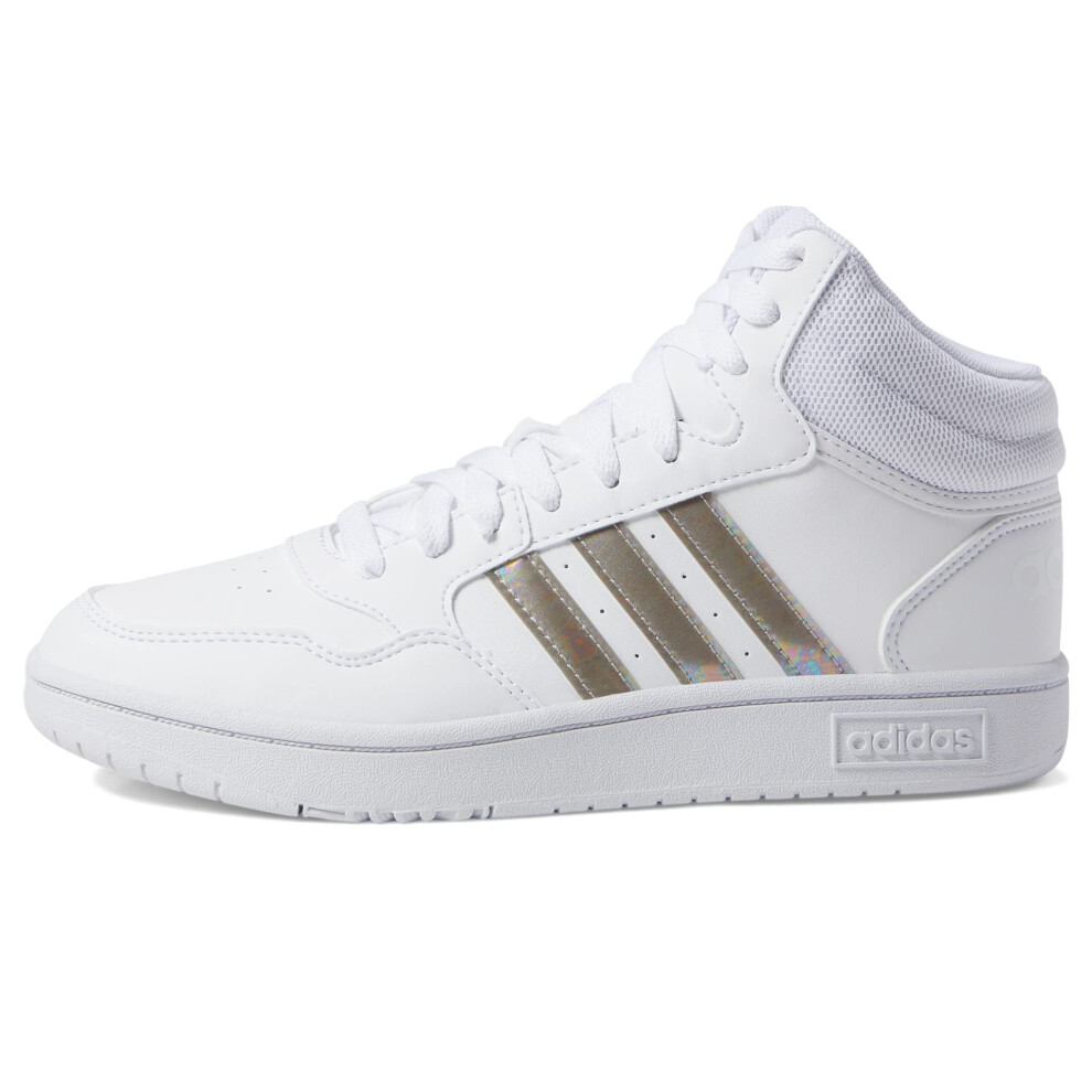 adidas Hoops 3.0 Mid Basketball Shoe  White/White/White  4 US Unisex B