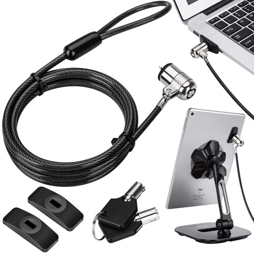 AboveTEK Laptop Lock  Tablet Lock Security Cable  2 Keys Sturdy Steel