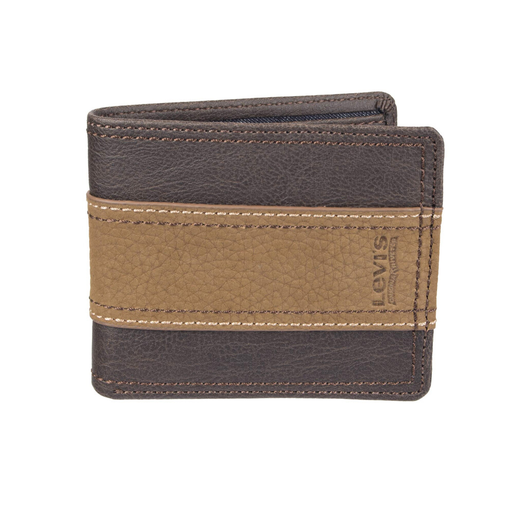 Levi's Men's RFID Traveler Wallet  Brown Tone  One Size