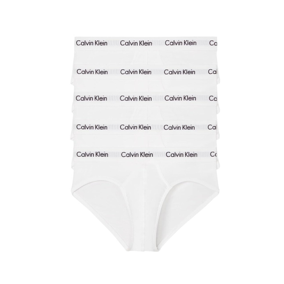 Calvin Klein Men's Cotton Stretch 5-Pack Hip Brief  5 White  M