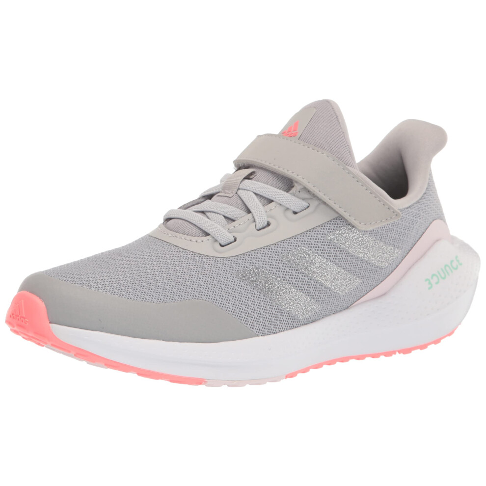 adidas Unisex-Child EQ21 Running Shoe  Grey/Grey/Acid Red (Elastic)  5