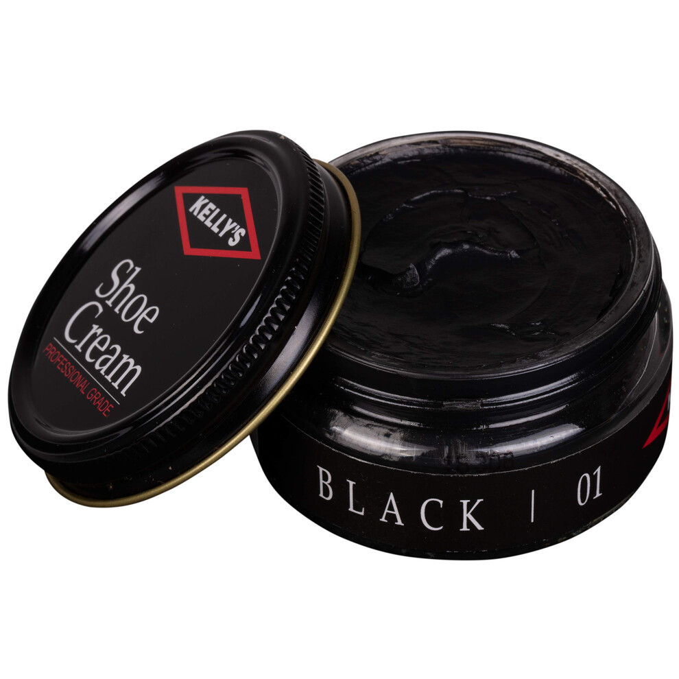 Kelly's Black Shoe Polish 1.5 oz - Professional Leather Shoe Cream