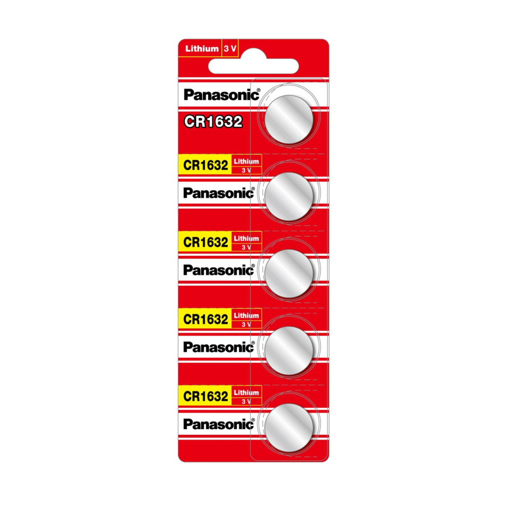 Panasonic CR1632-4 CR1632 3V Lithium Coin Battery (Pack of 5)