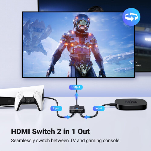 UGREEN HDMI Switch 1x HDMI til 2x HDMI 4K@60Hz - Sort 1