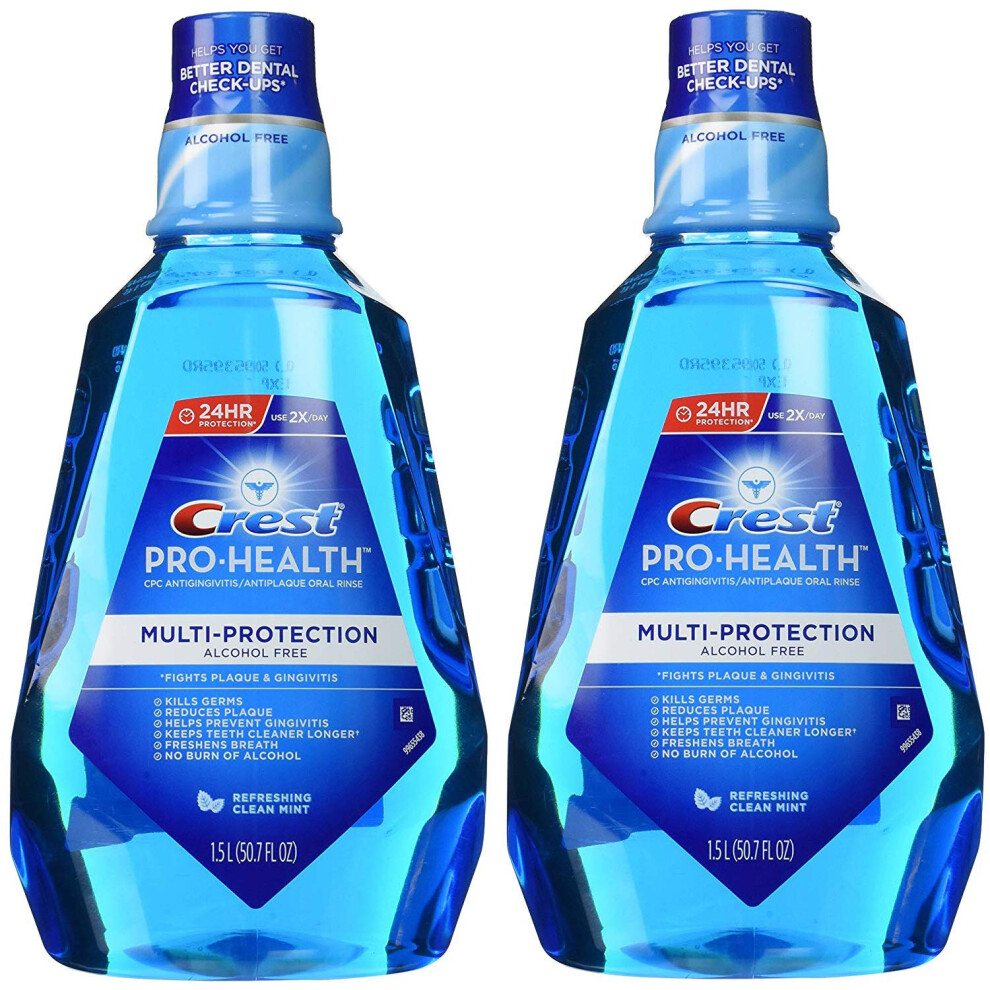 Crest Pro-health Multi-protection Alcohol Free Rinse  1.5 L (Pack of 2