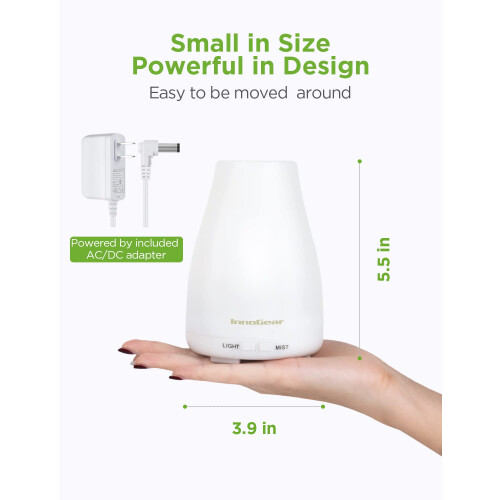 InnoGear Essentiële Olie Diffuser, Verbeterde Aromatherapie Diffuser met 7 Kleuren LED 1