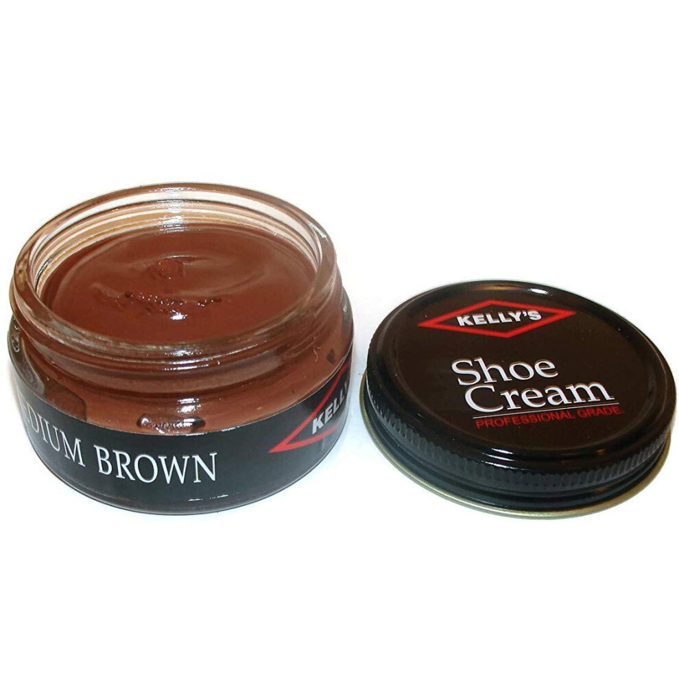 Kelly's Medium Brown Shoe Polish 1.5 oz - Professional Leather Shoe Cr