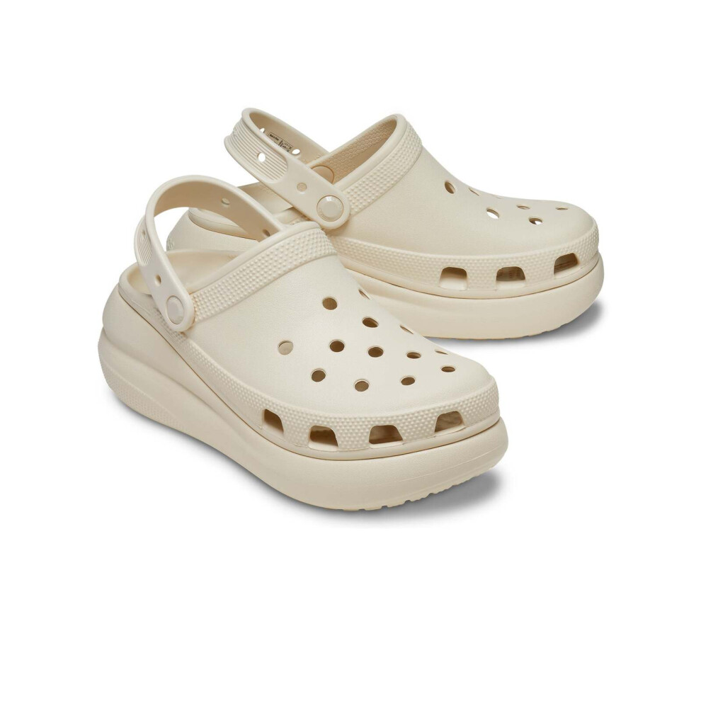 (Mens US 9/Womens US 11) Crocs Classic Crush Platform Clog Sandals - Bone