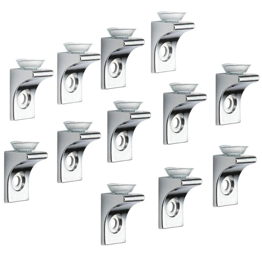Glass Shelf Bracket Tiberham 12 Pcs Zinc Alloy Polished Chrome Right 791258413550