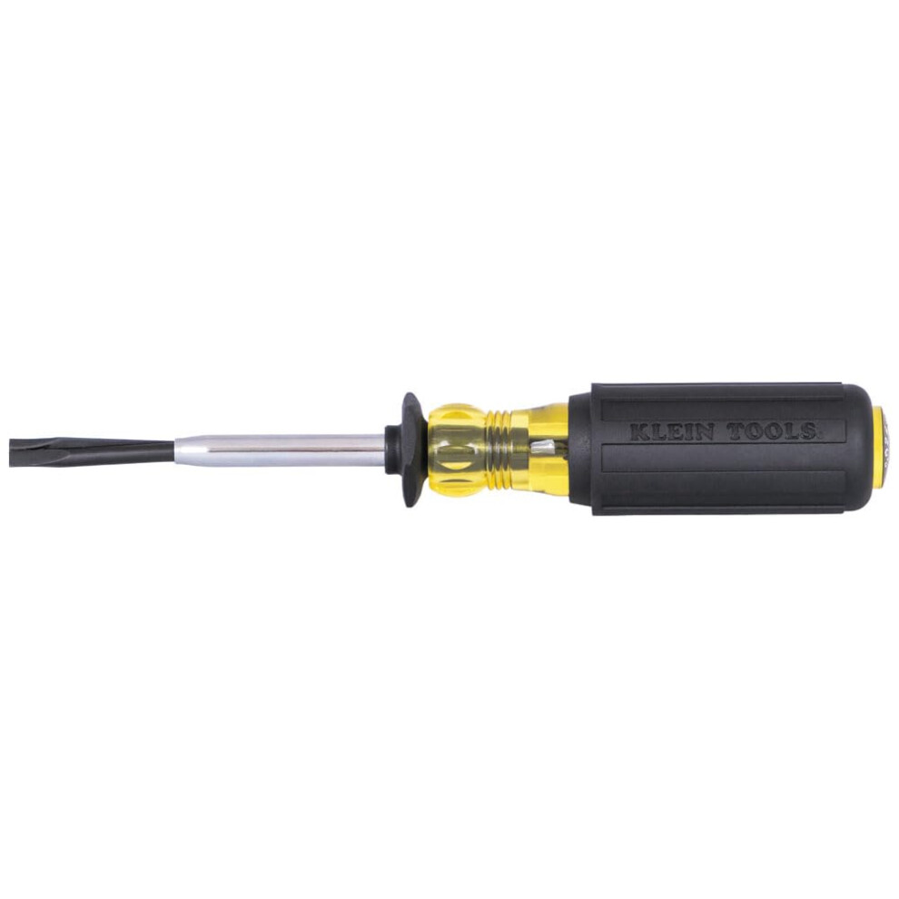 Klein Tools 6024K Slotted Screw-Holding Screwdriver  1/4-Inch Split-Bl