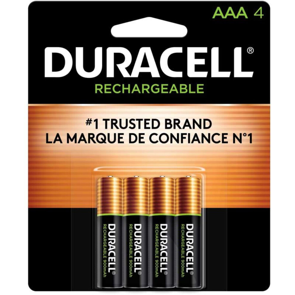 Duracell Rechargeable AAA Batteries  4 Count Pack  Triple A Battery fo