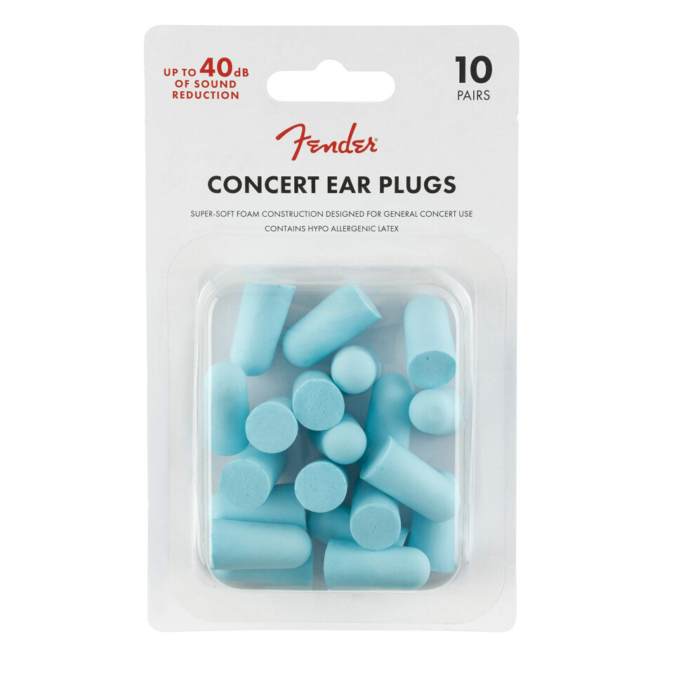 Fender Concert Ear Plugs  Daphne Blue  10-Pair