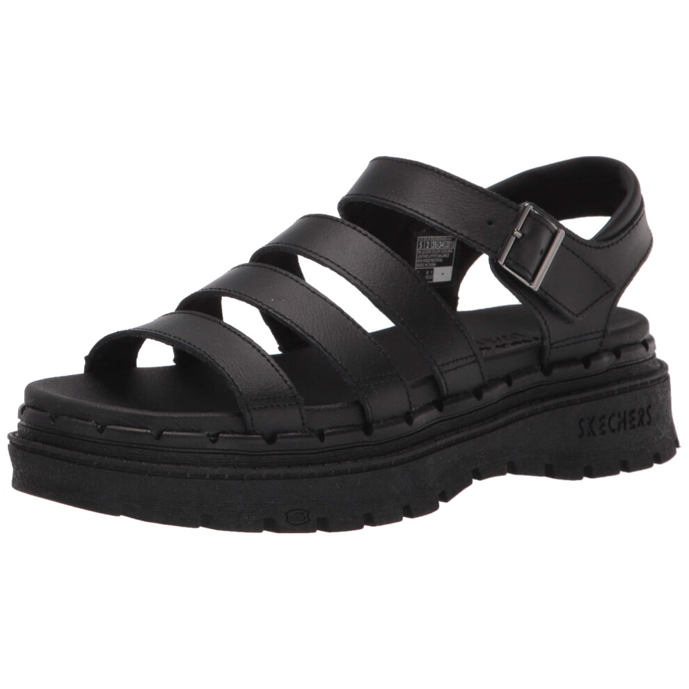 Skechers Women's Platform Fisherman Sandal  Black/Black  7