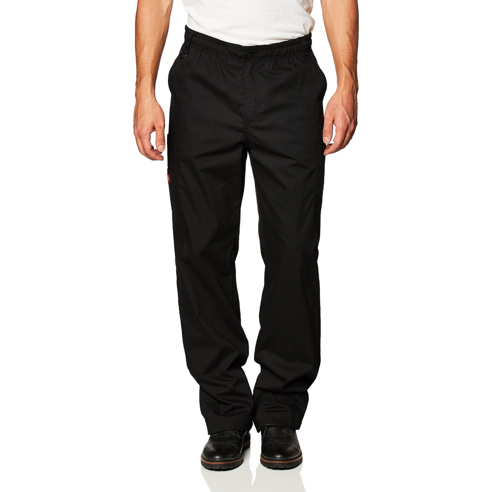 Dickies Men's Signature Elastic Waist Scrubs Pant  Black Large