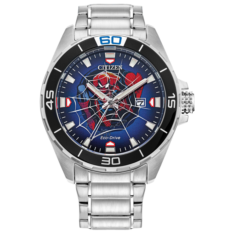 Citizen Men's Eco-Drive Marvel Spider Man Watch in Stainless Steel  Sp