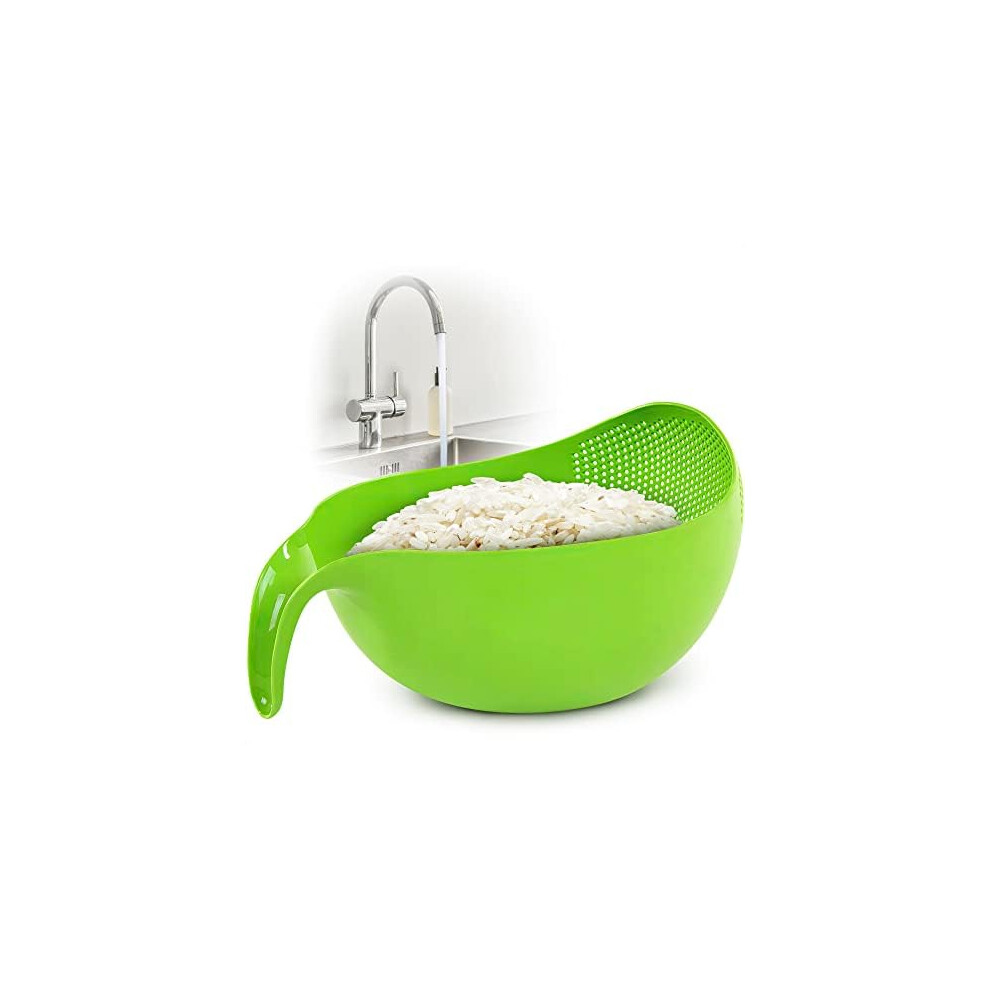 Rice Strainer Colander for Kitchen - Rice Washing Bowl Fruit Bowl with