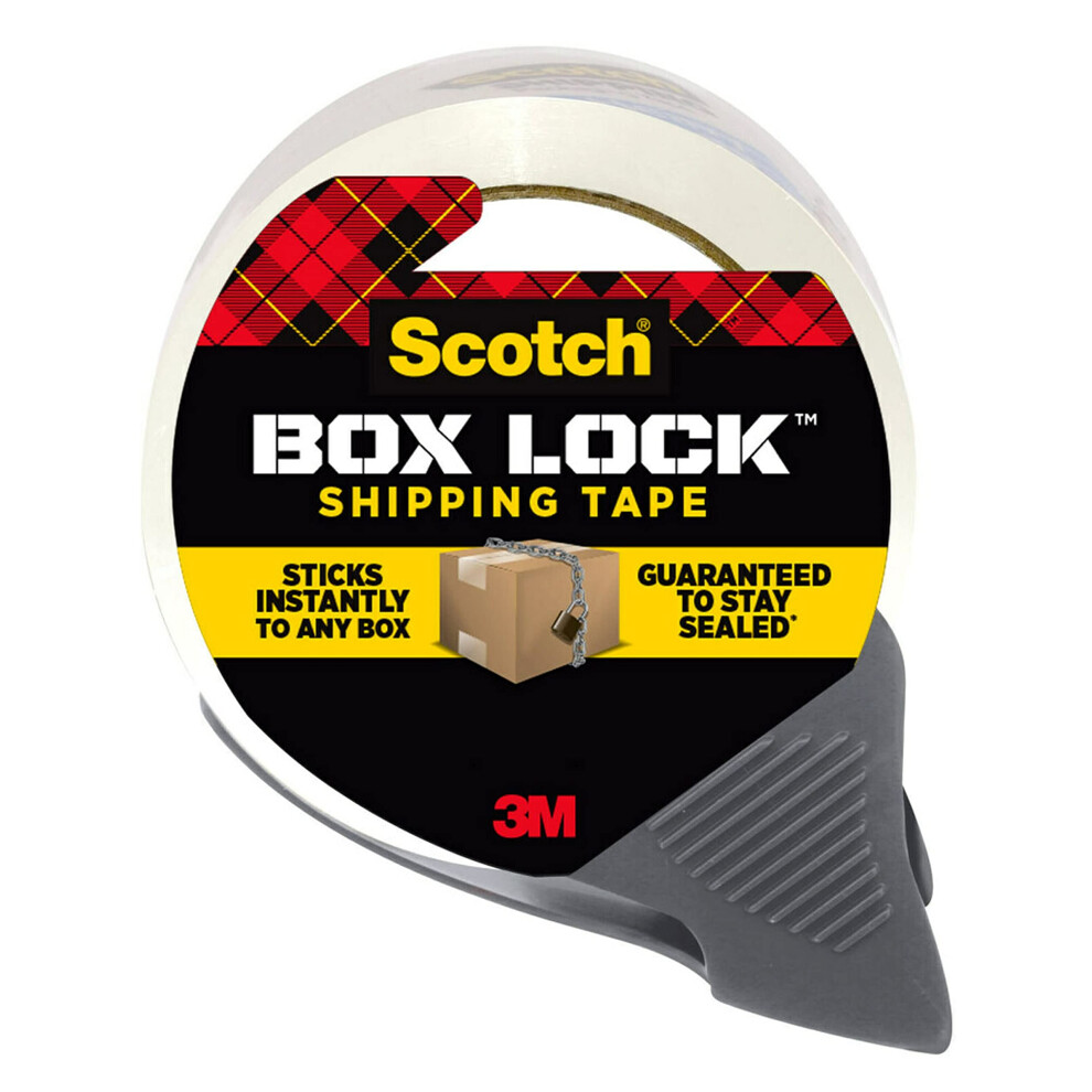 Scotch Box Lock Packaging Tape  1 Roll with Dispenser  1.88 in x 1965