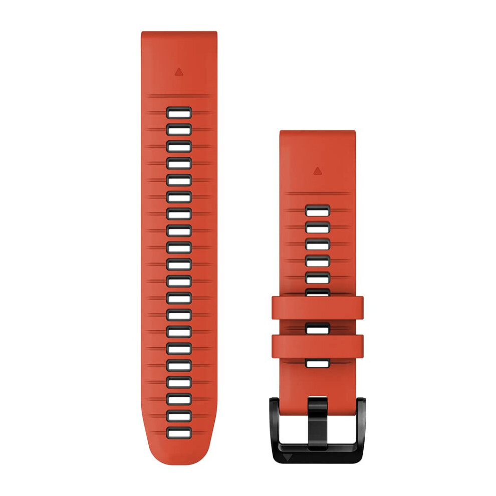 Garmin QuickFit 22 mm Watch Band - Flame Red/Graphite Silicone Band