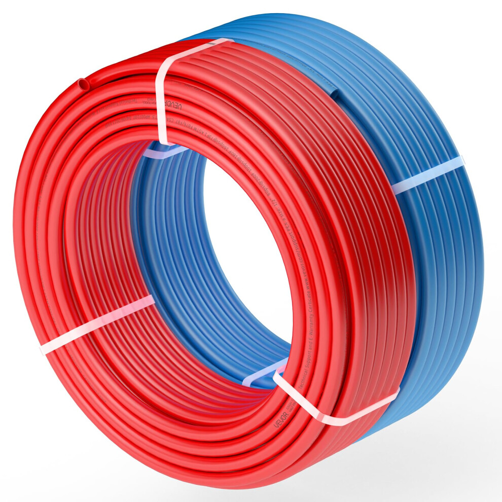 VEVOR PEX Pipe 1/2 Inch  2 x 100 Feet Non-Oxygen Barrier PEX-A Flexibl