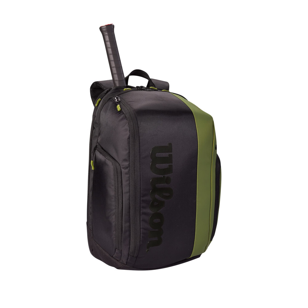 WILSON Blade V8 Super Tour Tennis Backpack - Green/Black  Holds up to