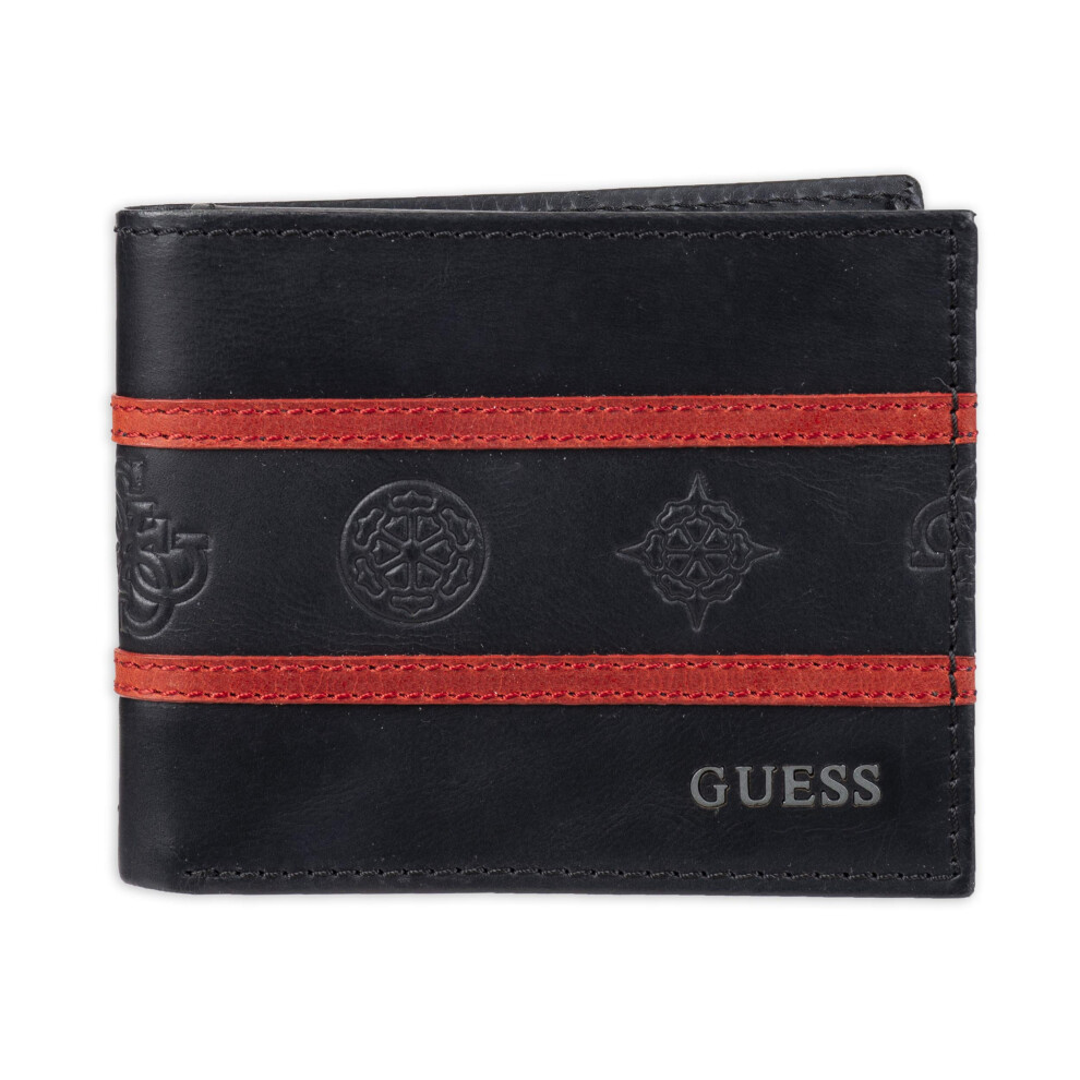 Guess Men's Leather Passcase Wallet  Black Kodi  One Size