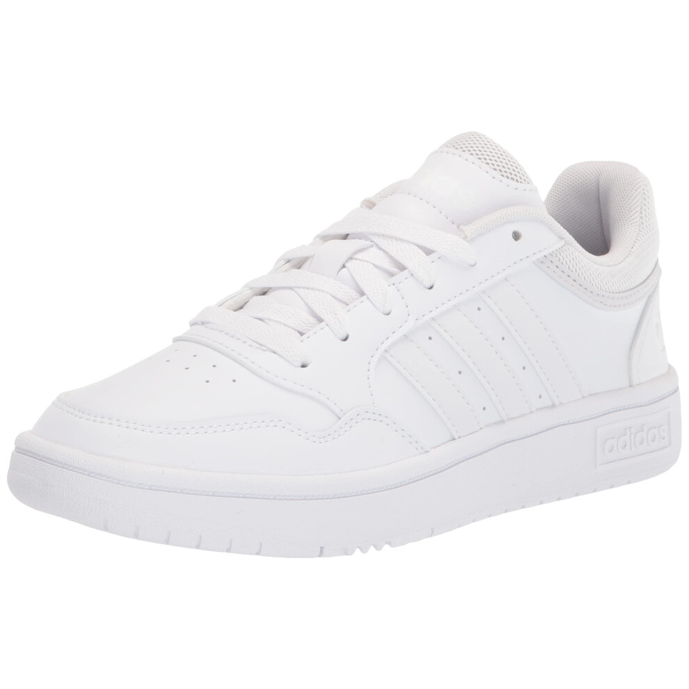 adidas Women's Hoops 3.0 Low Top Basketball Shoe  White/White/Dash Gre