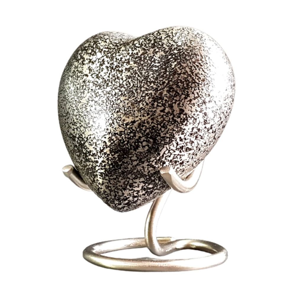 Esplanade Mini-Urne Aus Messing, Herzf Rmig, Andenkengef , Kleine Urne Zur Bestattung Von Asche, Strukturiertes Metall-Andenken Mit-image